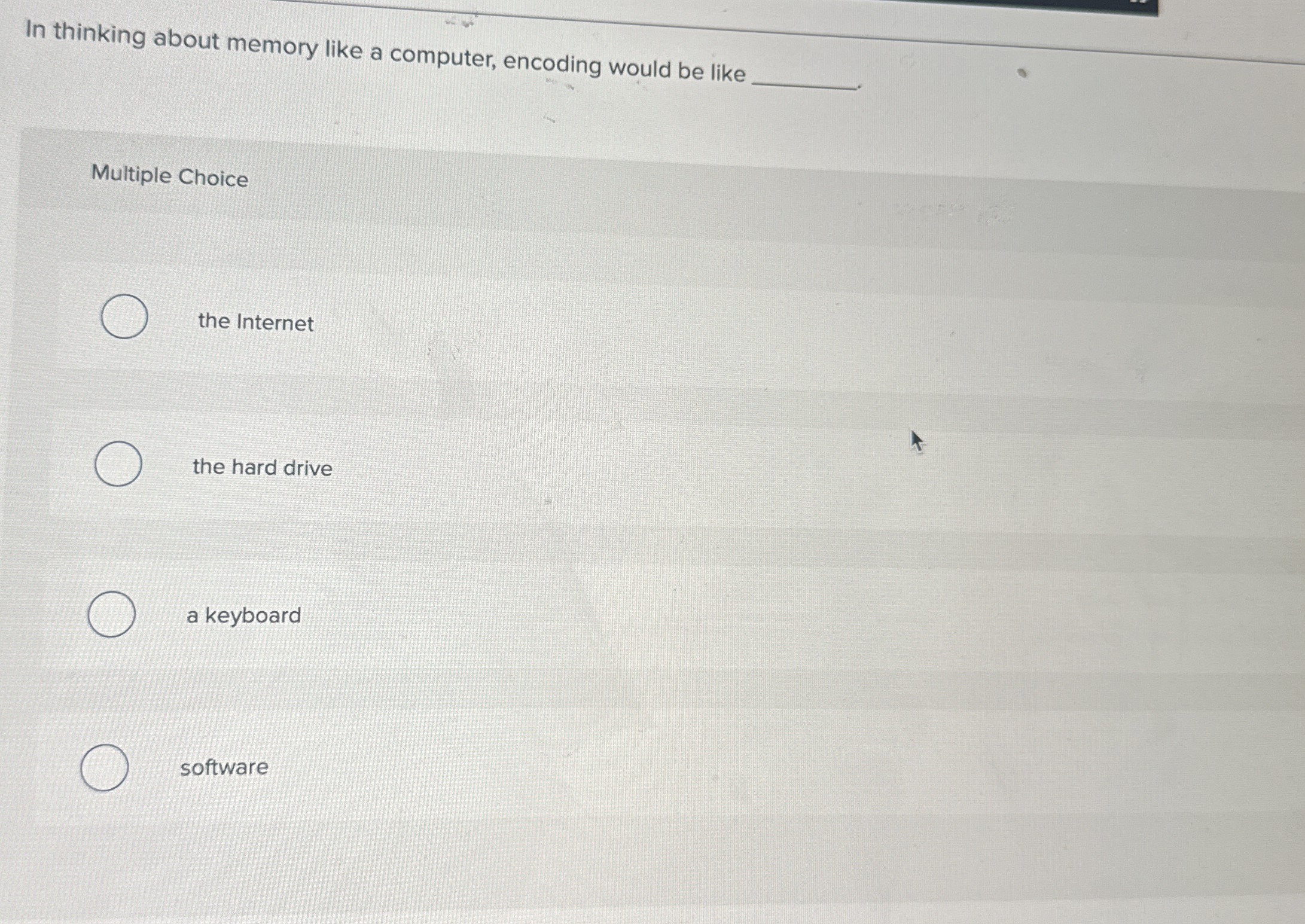 In thinking about memory like a computer,