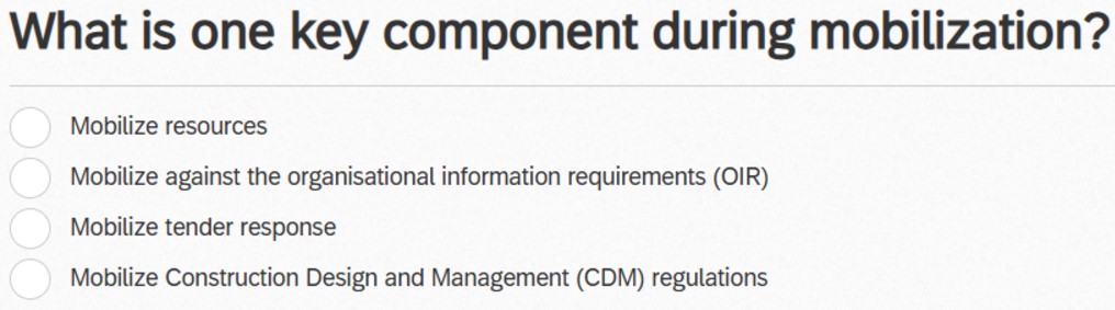 What is one key component during mobilization?
