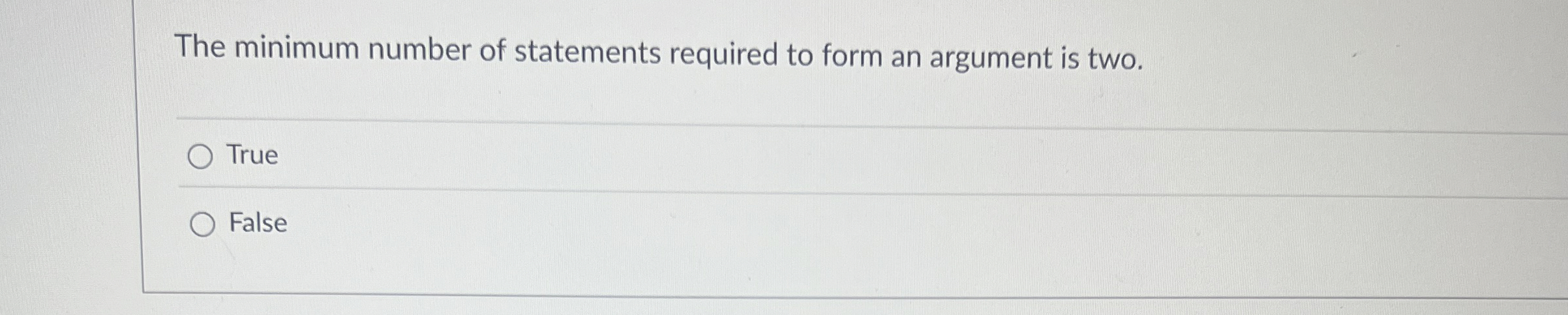 The minimum number of statements required to form