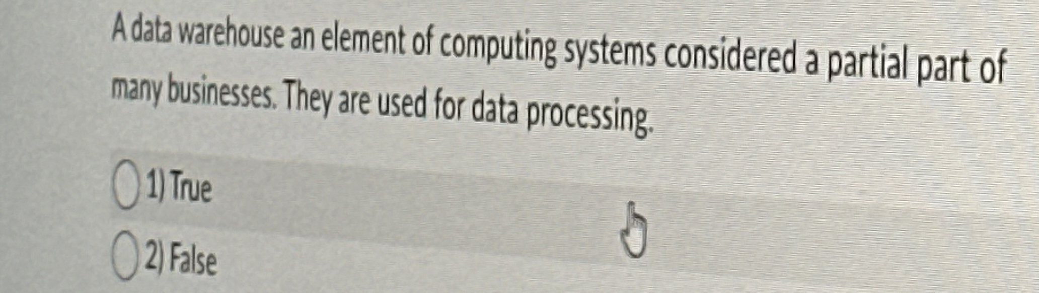 Adata warehouse an element of computing systems