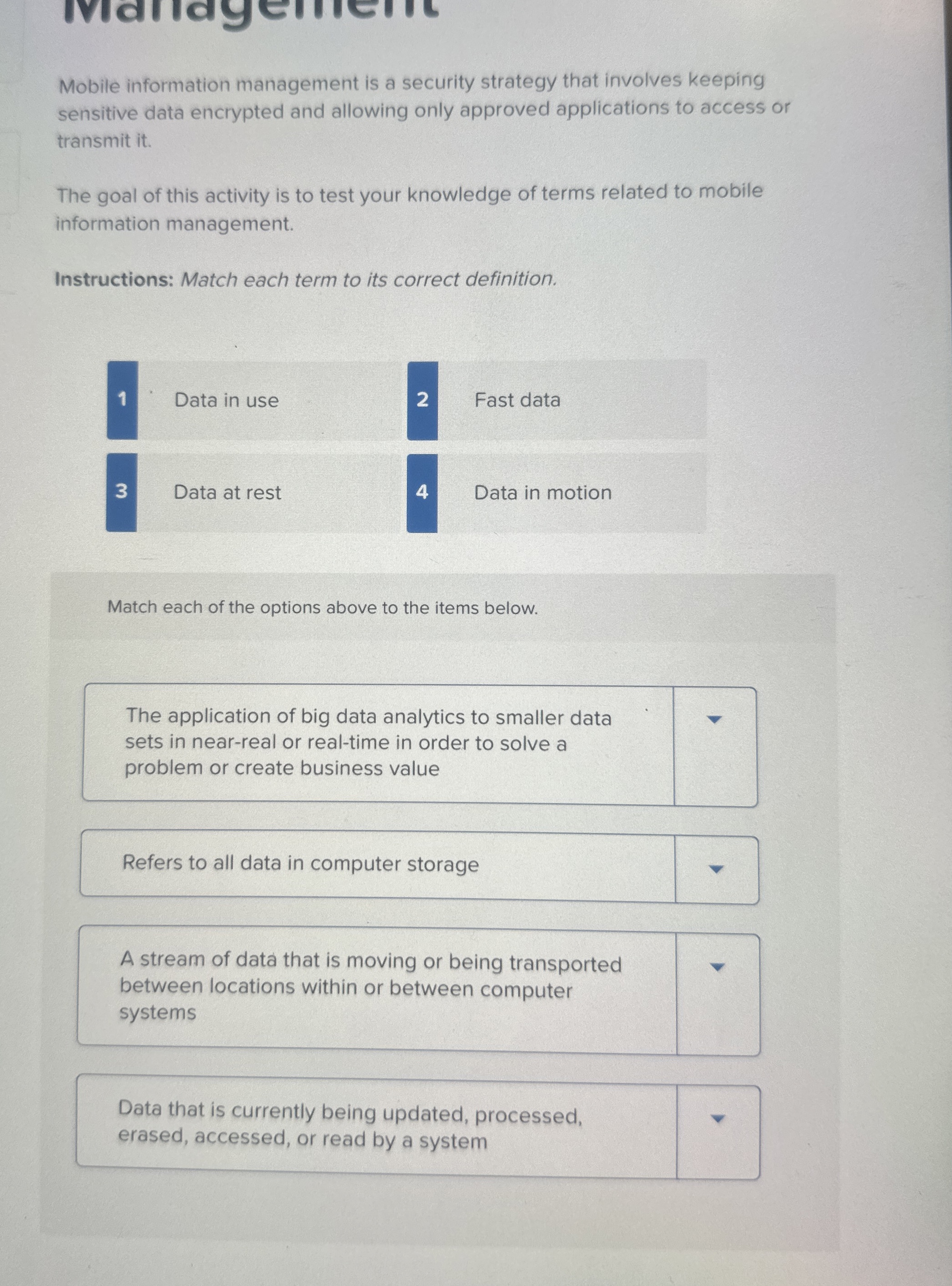 Mobile information management is a security