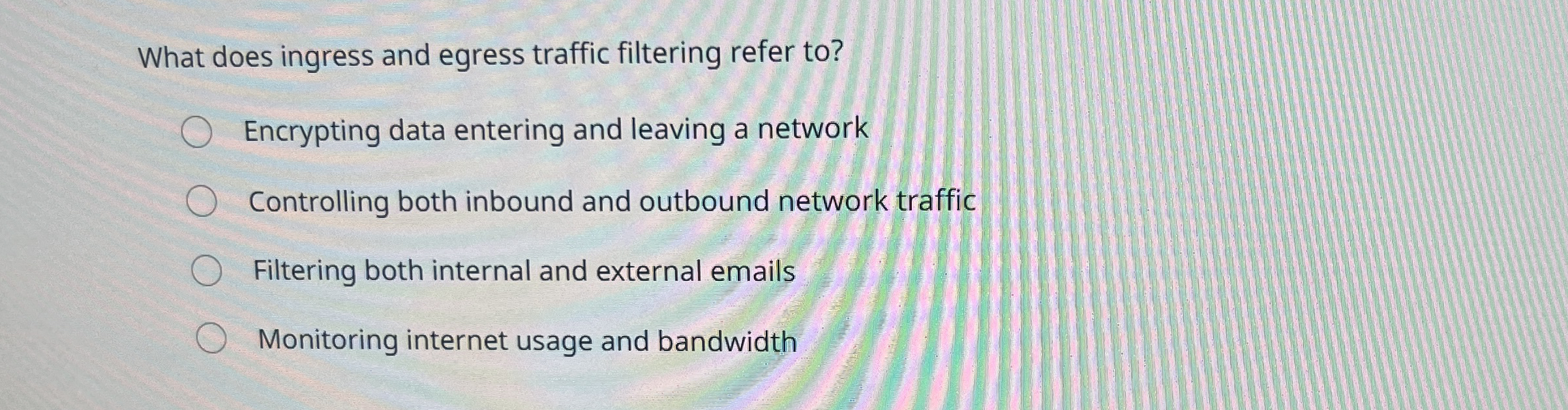 What does ingress and egress traffic filtering