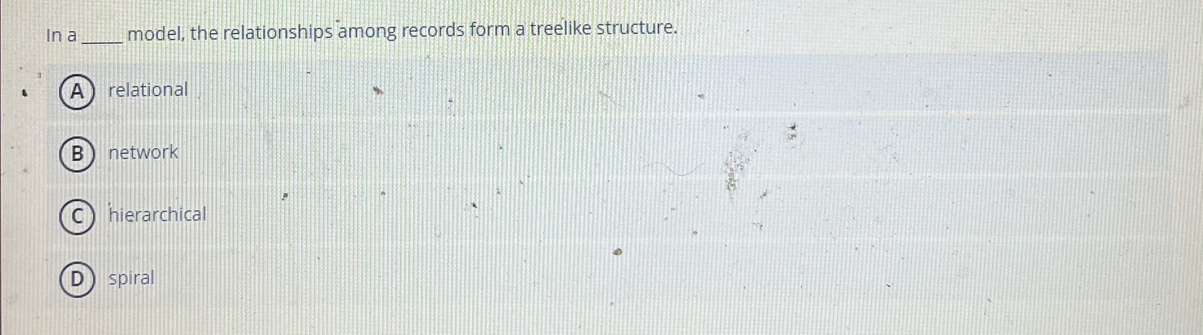 In a model, the relationships among records form