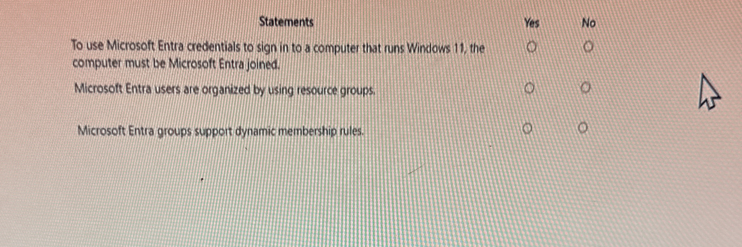 Statements To use Microsoft Entra credentials to