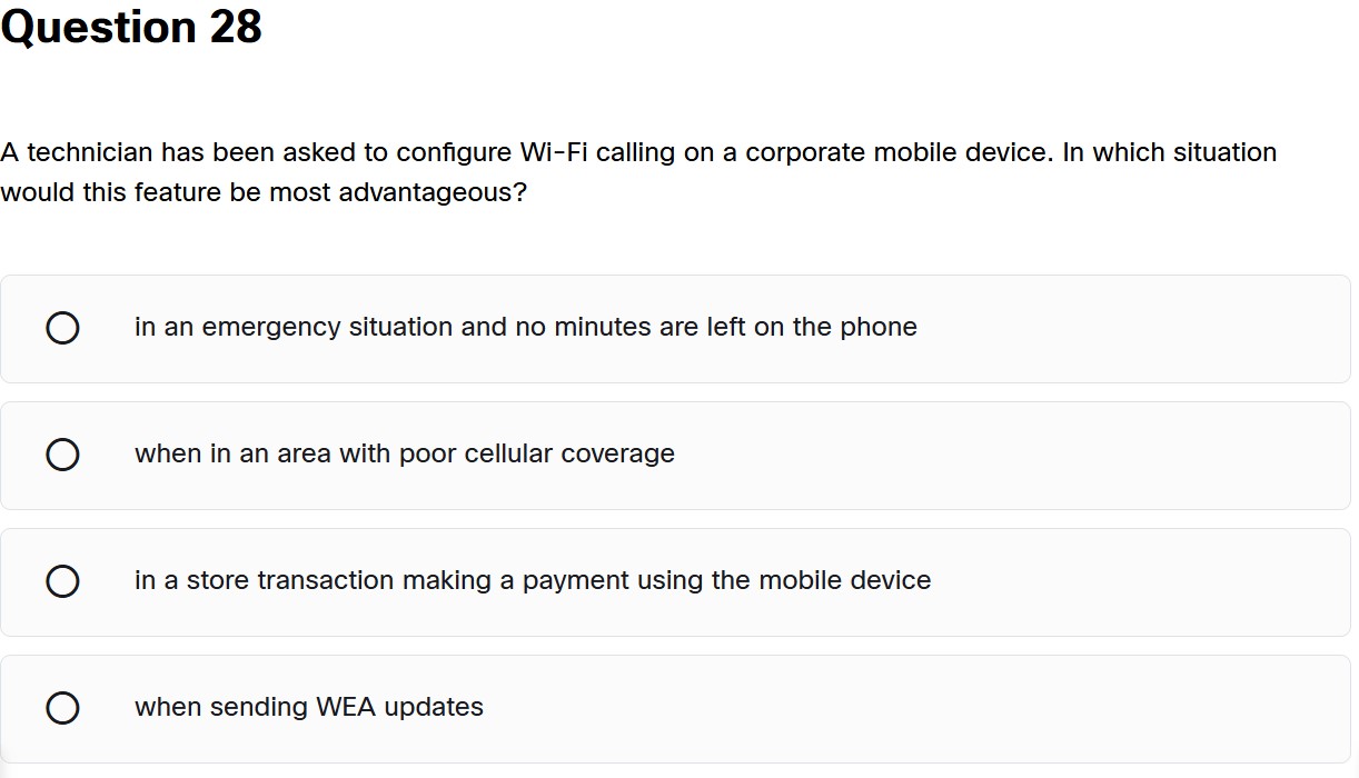 Question 2 8 A technician has been asked to
