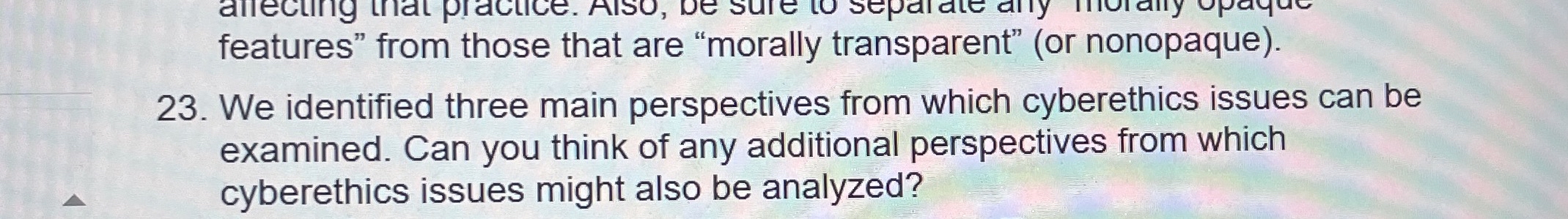 2 3 . I need help with this answer three main