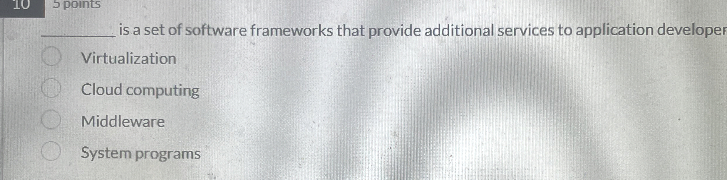 5 points is a set of software frameworks that