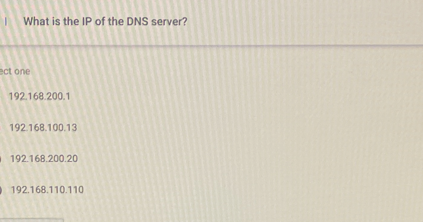 What is the IP of the DNS server? sct one 1 9 2 .