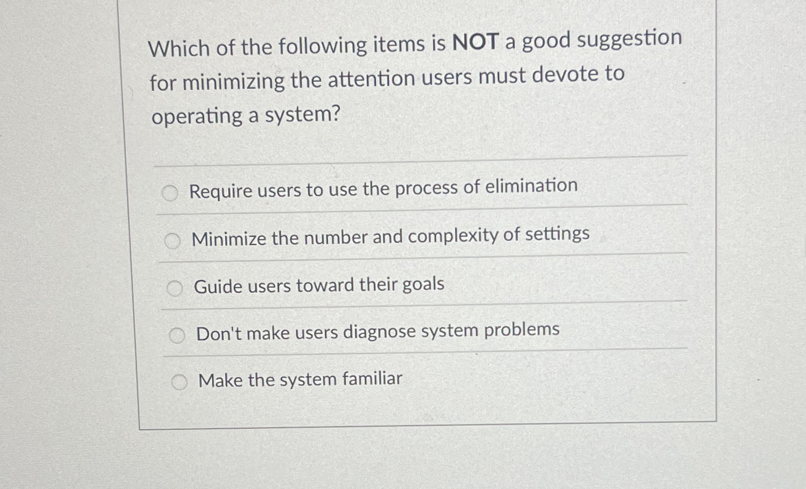 Which of the following items is NOT a good