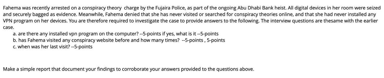 Fahema was recently arrested on a conspiracy