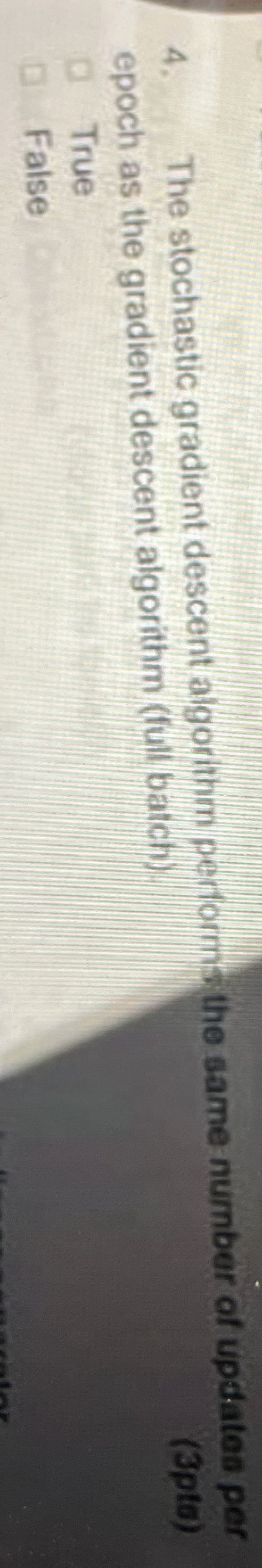 The stochastic gradient descent algorithm