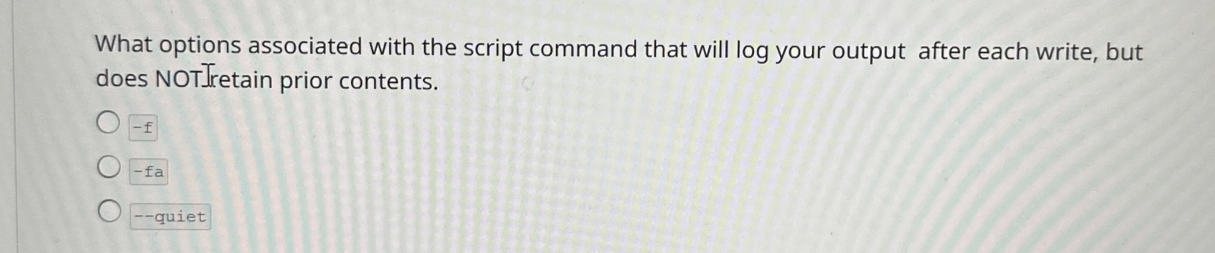 What options associated with the script command