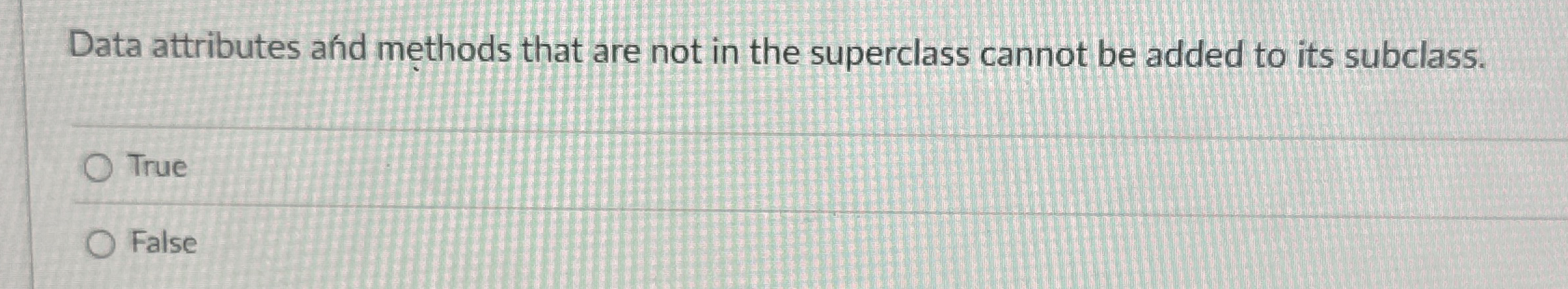 Data attributes and methods that are not in the