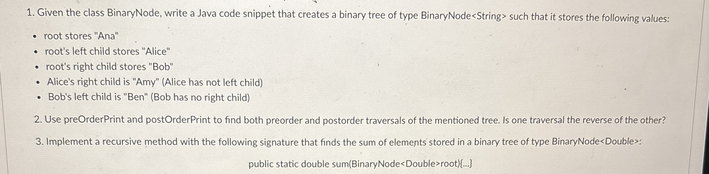 Answers to 1 , 2 & 3 please thank you