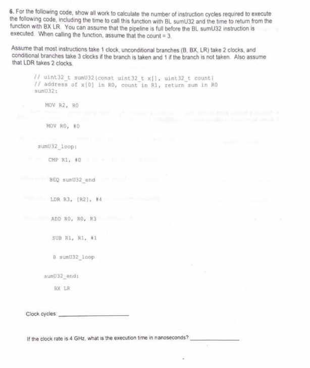 computer science 6 . For the following code, show