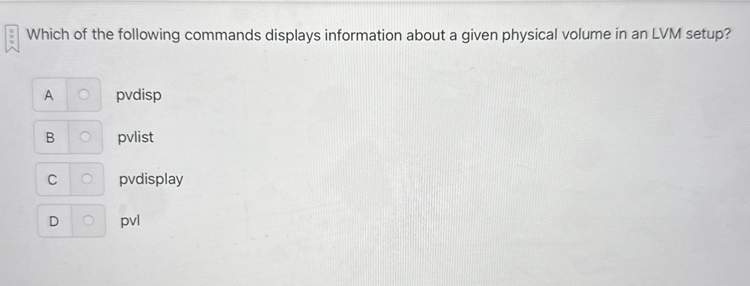 Which of the following commands displays
