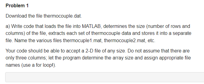 Problem 1 Download the file thermocouple dat. a )