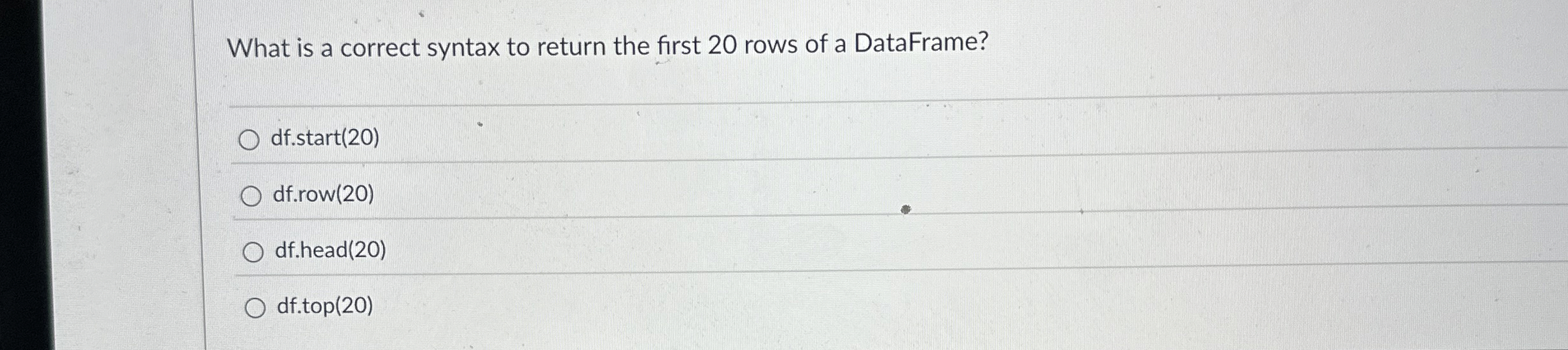 What is a correct syntax to return the first 2 0