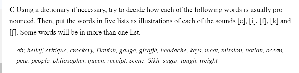 C Using a dictionary if necessary, try to decide