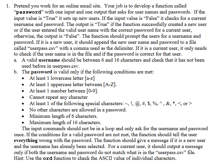 1 . In Python.Pretend you work for an online
