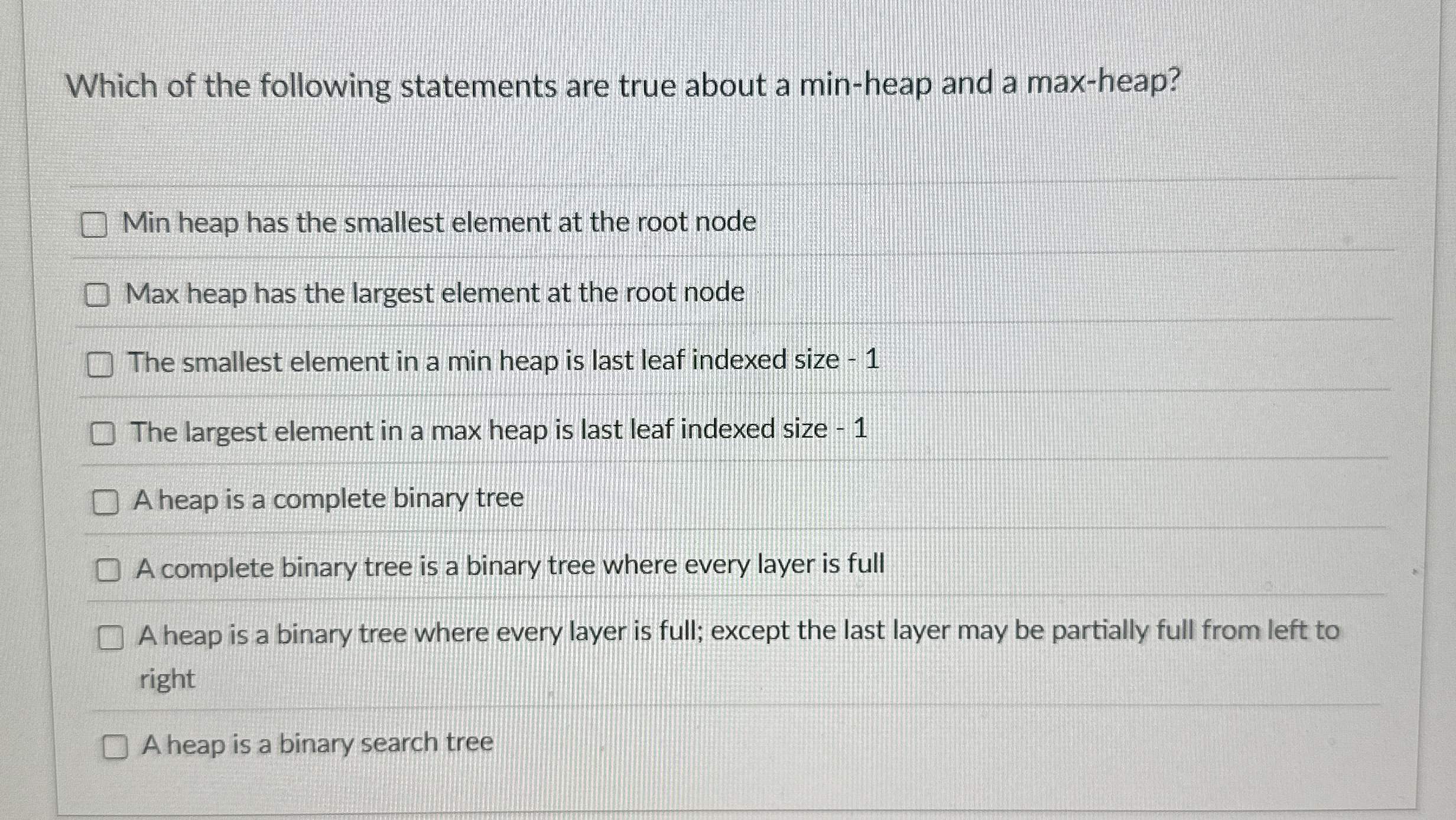 Which of the following statements are true about