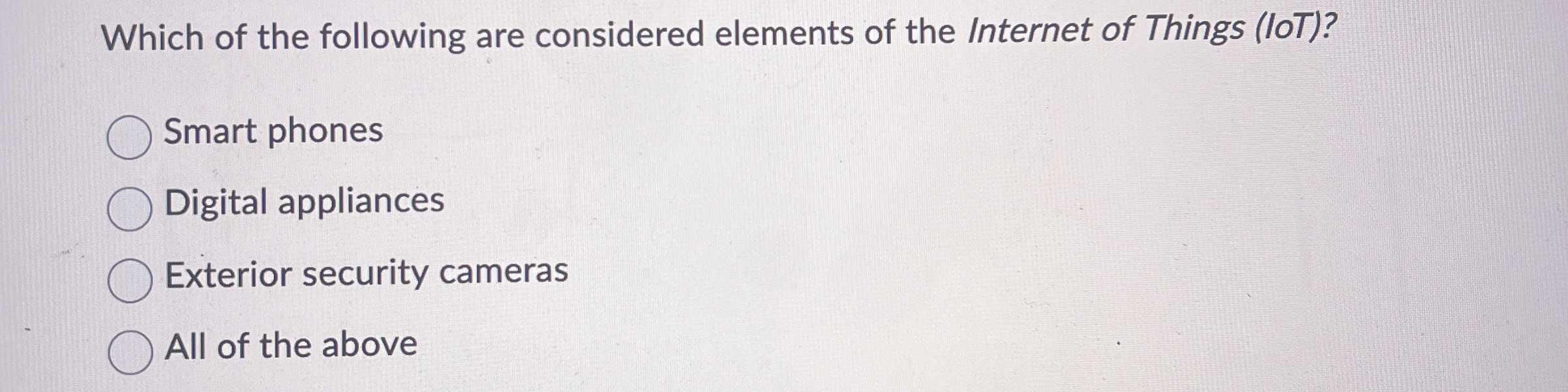 Which of the following are considered elements of