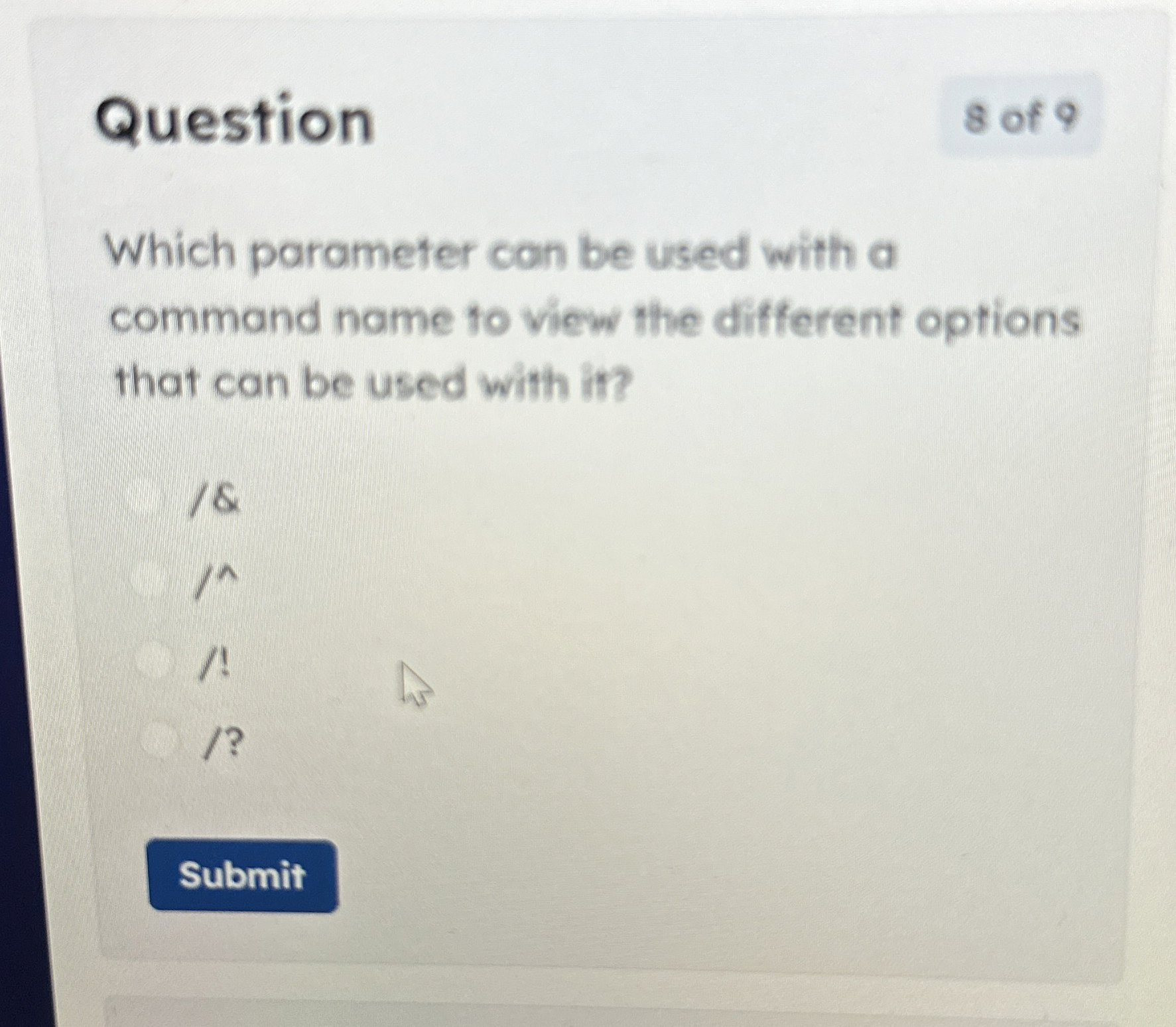 Question Which parameter can be used with a