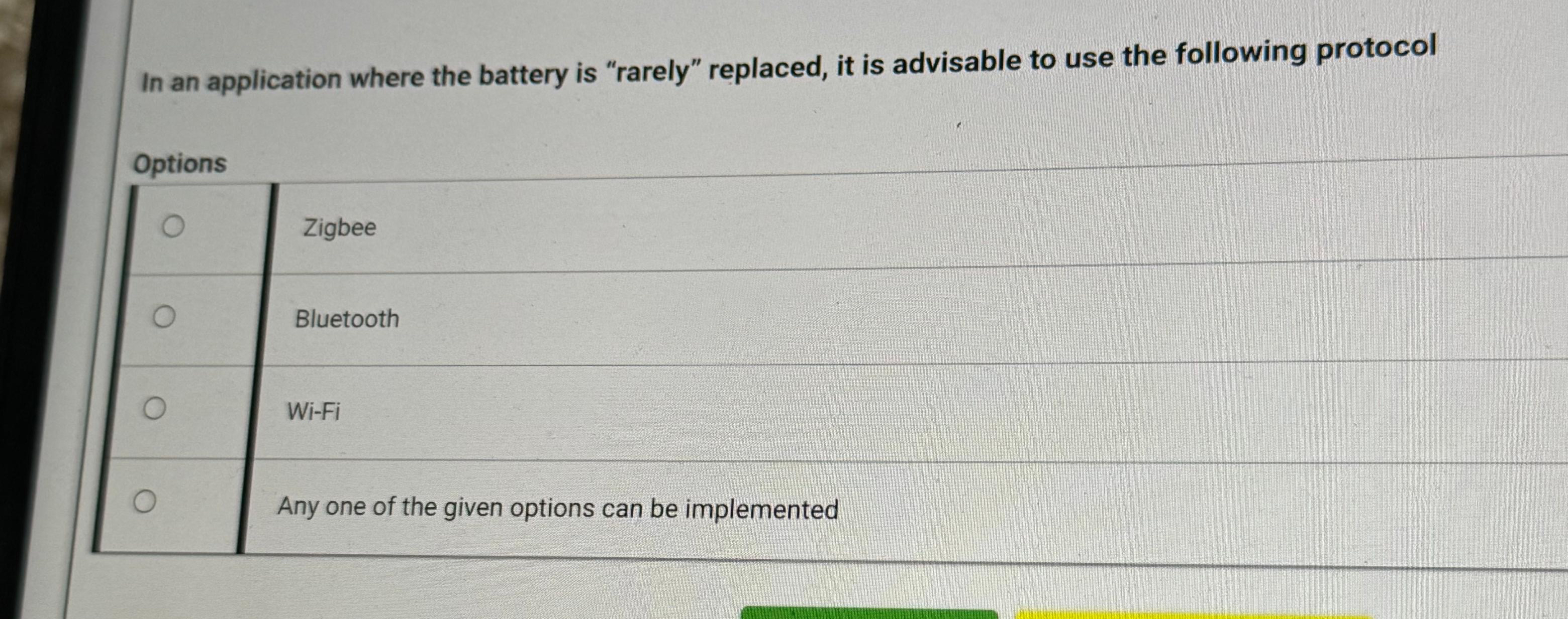In an application where the battery is "rarely"