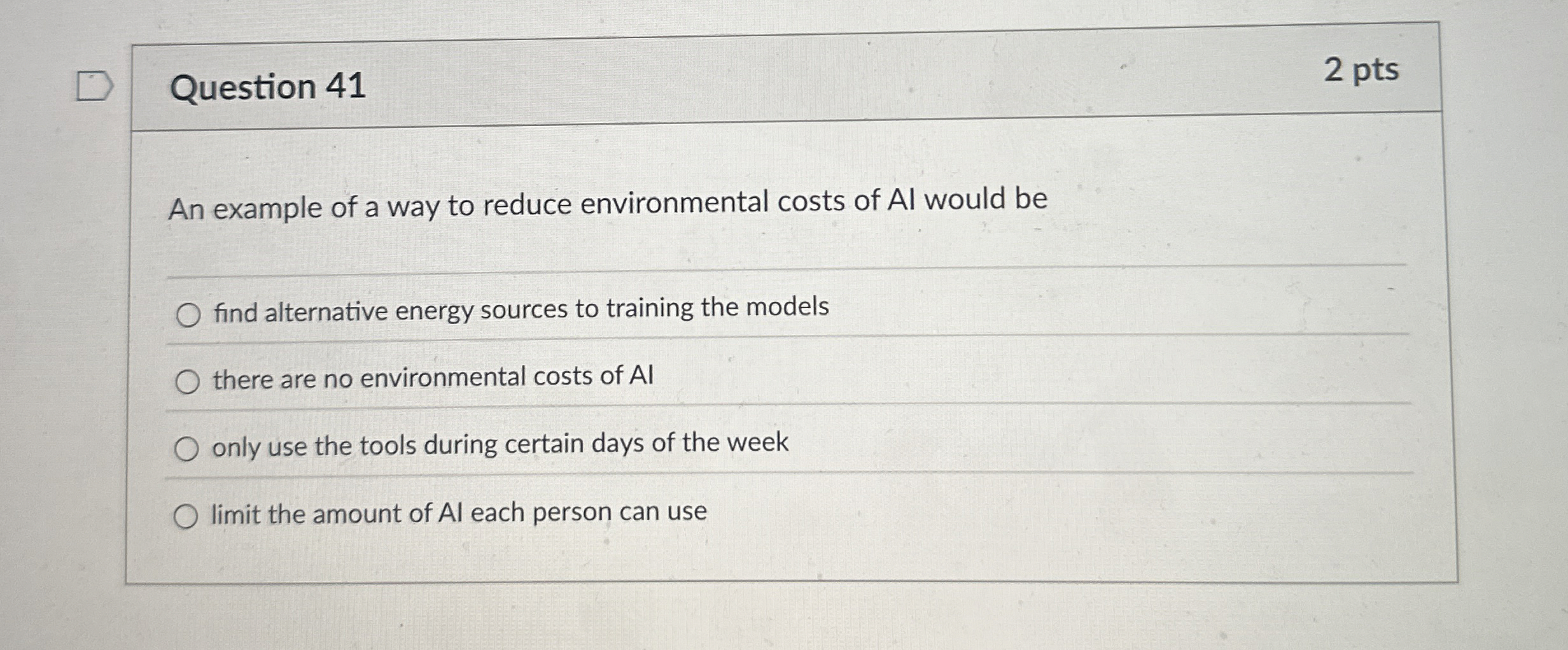 Question 4 1 An example of a way to reduce
