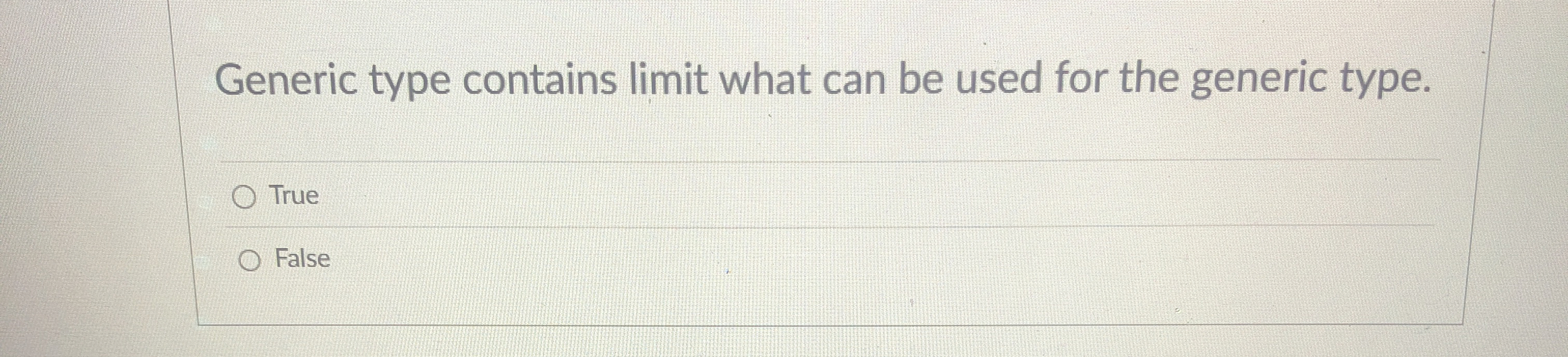 Generic type contains limit what can be used for