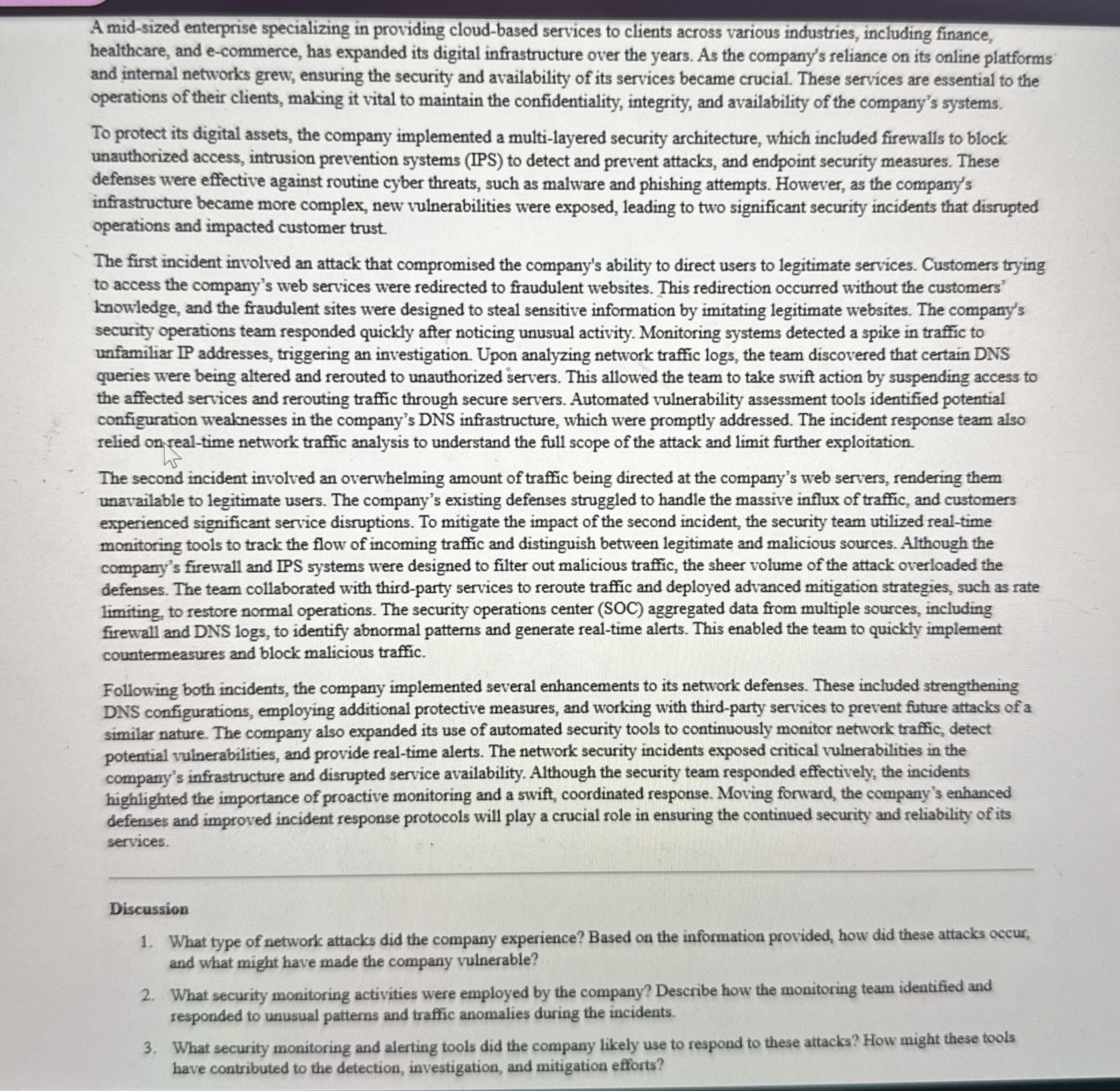 A mid - sized enterprise specializing in