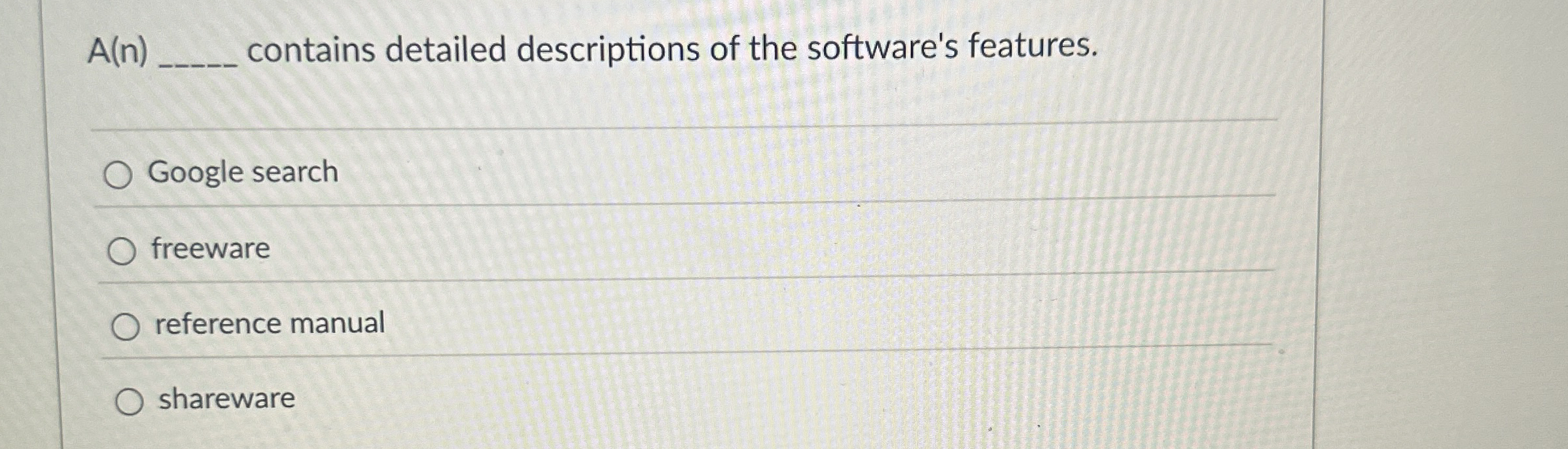 A ( n ) contains detailed descriptions of the