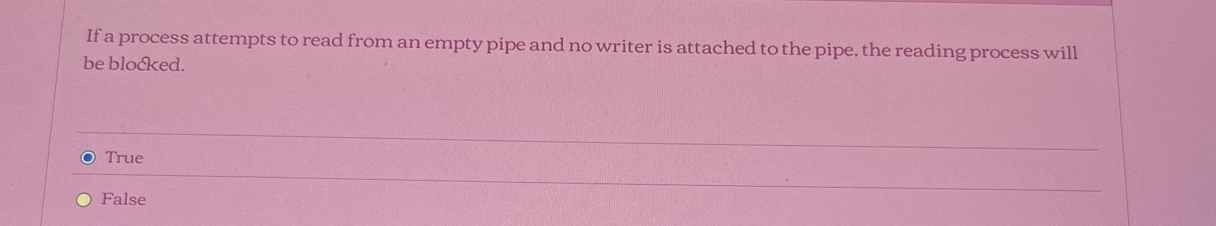 If a process attempts to read from an empty pipe