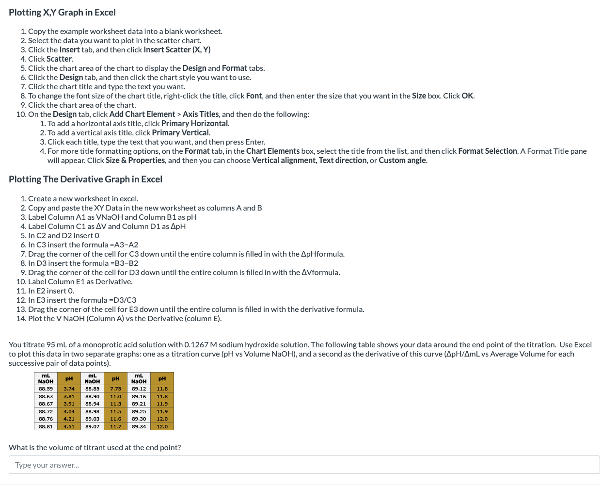 Plotting X , Y Graph in Excel Copy the example