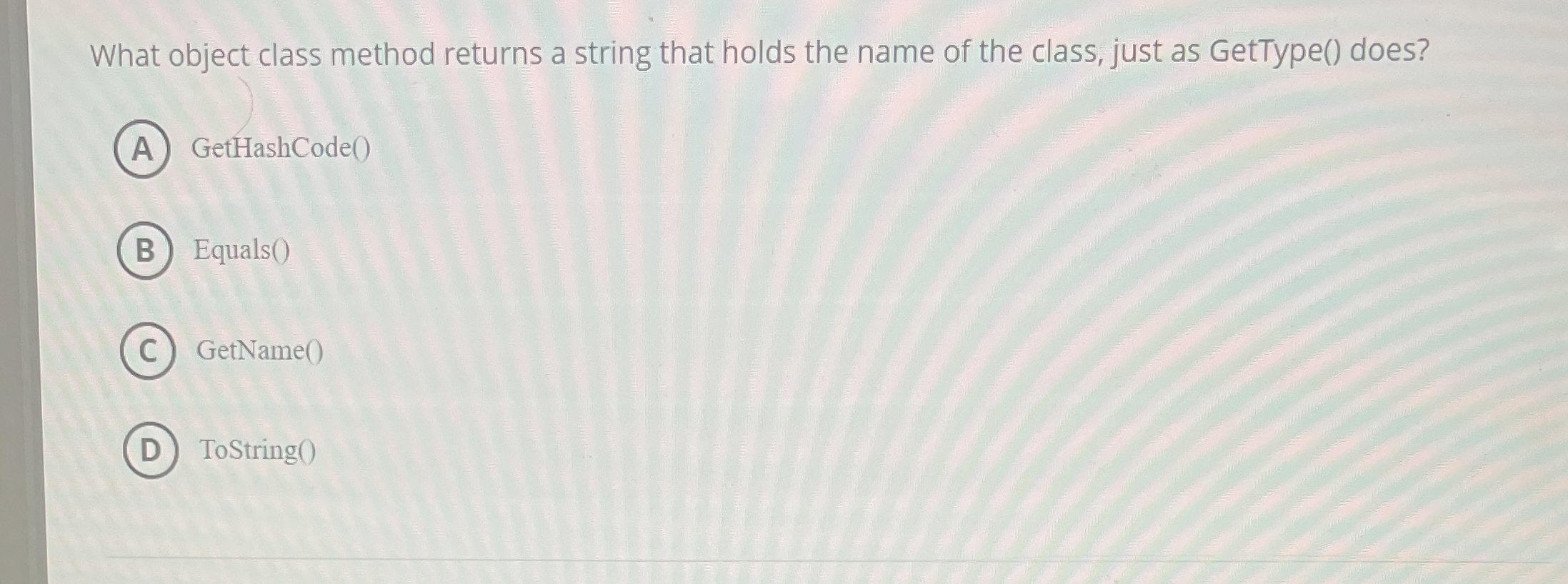 What object class method returns a string that