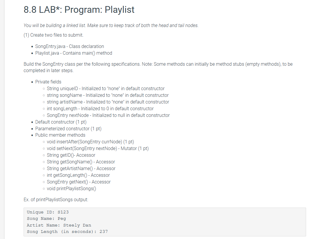 In JAVA Please! Thank you 8 . 8 LAB * : Program: