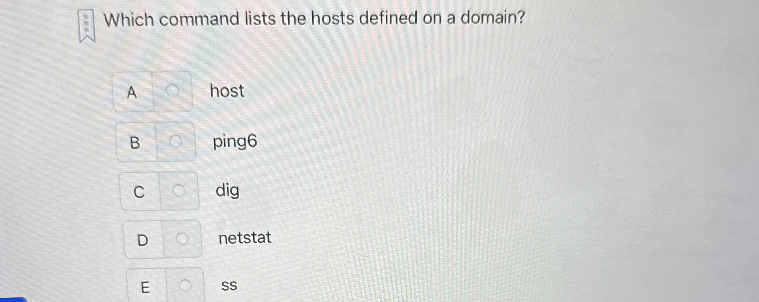 Which command lists the hosts defined on a