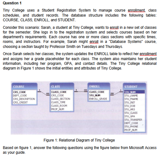 Tiny College uses a Student Registration System