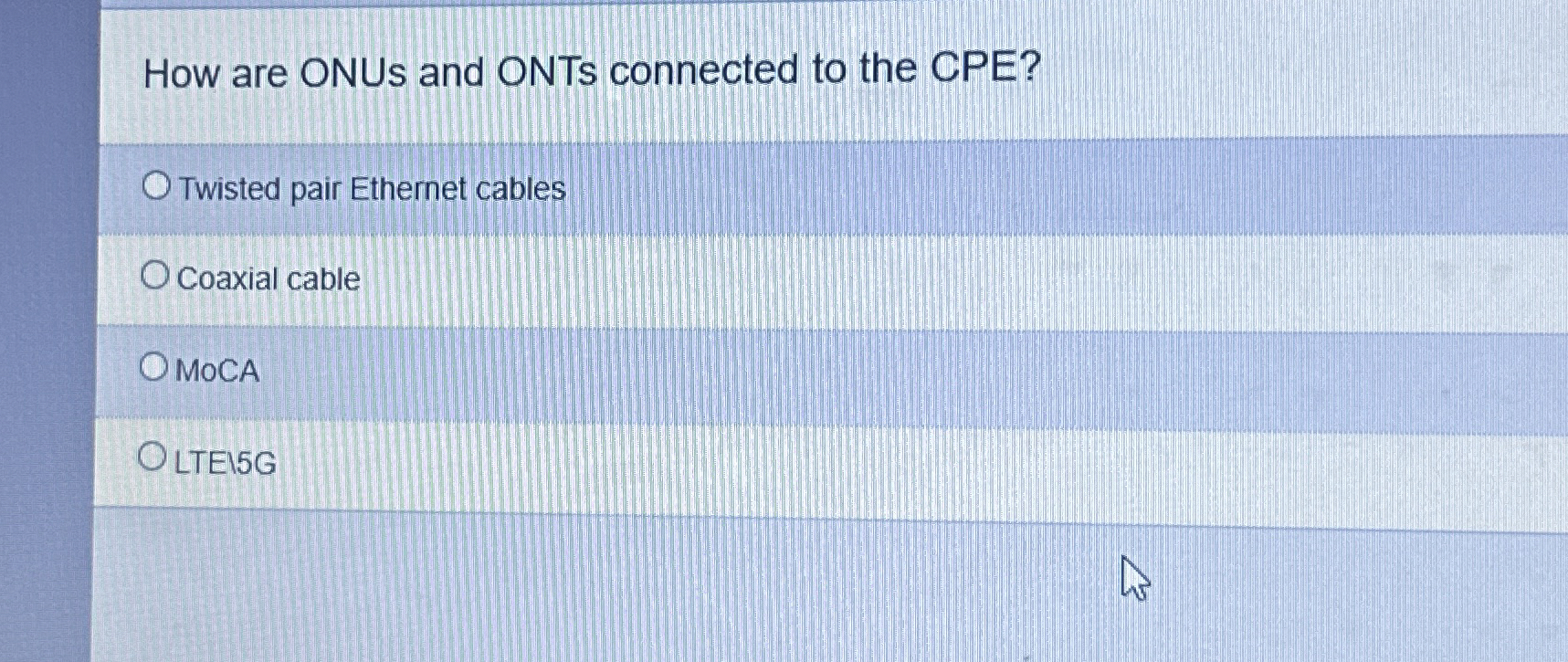 How are ONUs and ONTs connected to the CPE?