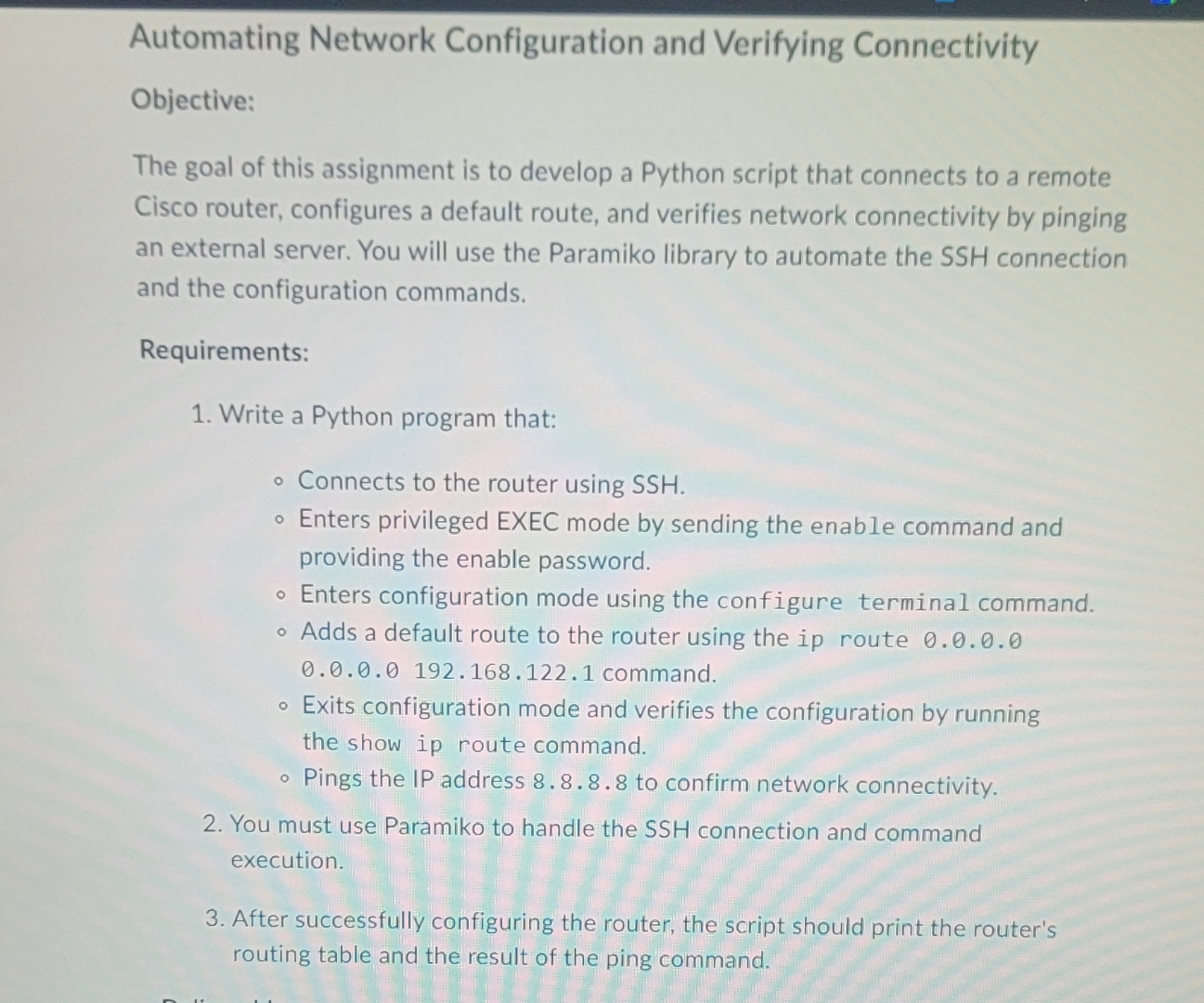 Automating Network Configuration and Verifying