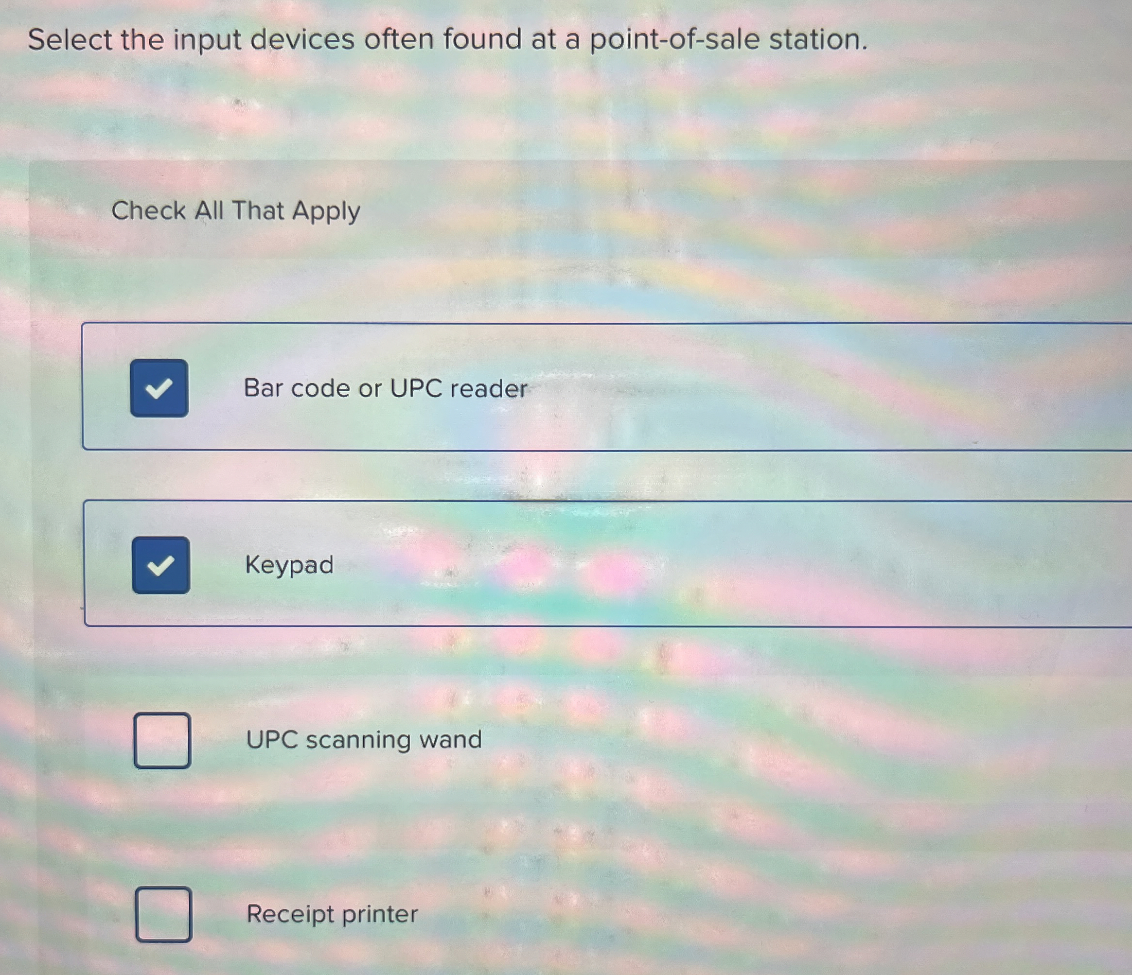 Select the input devices often found at a point -
