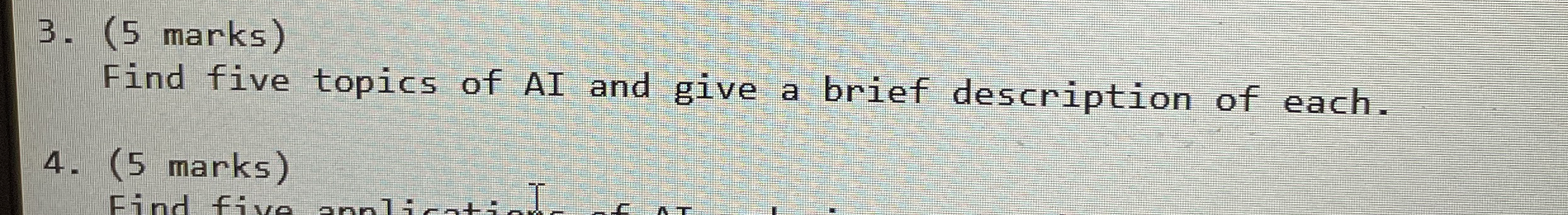 Find five topics of AI and give a brief