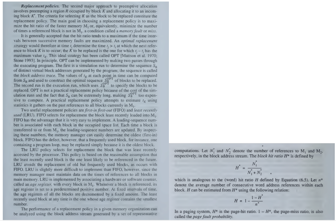 Please explain REPLACEMENT POLICIES using the