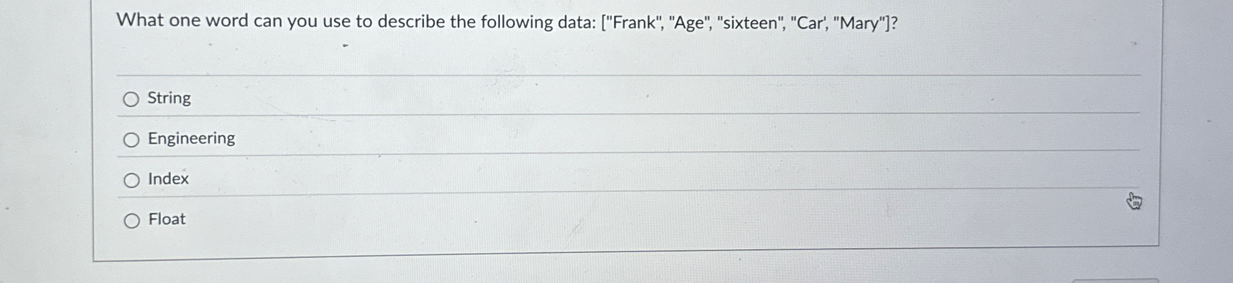 What one word can you use to describe the