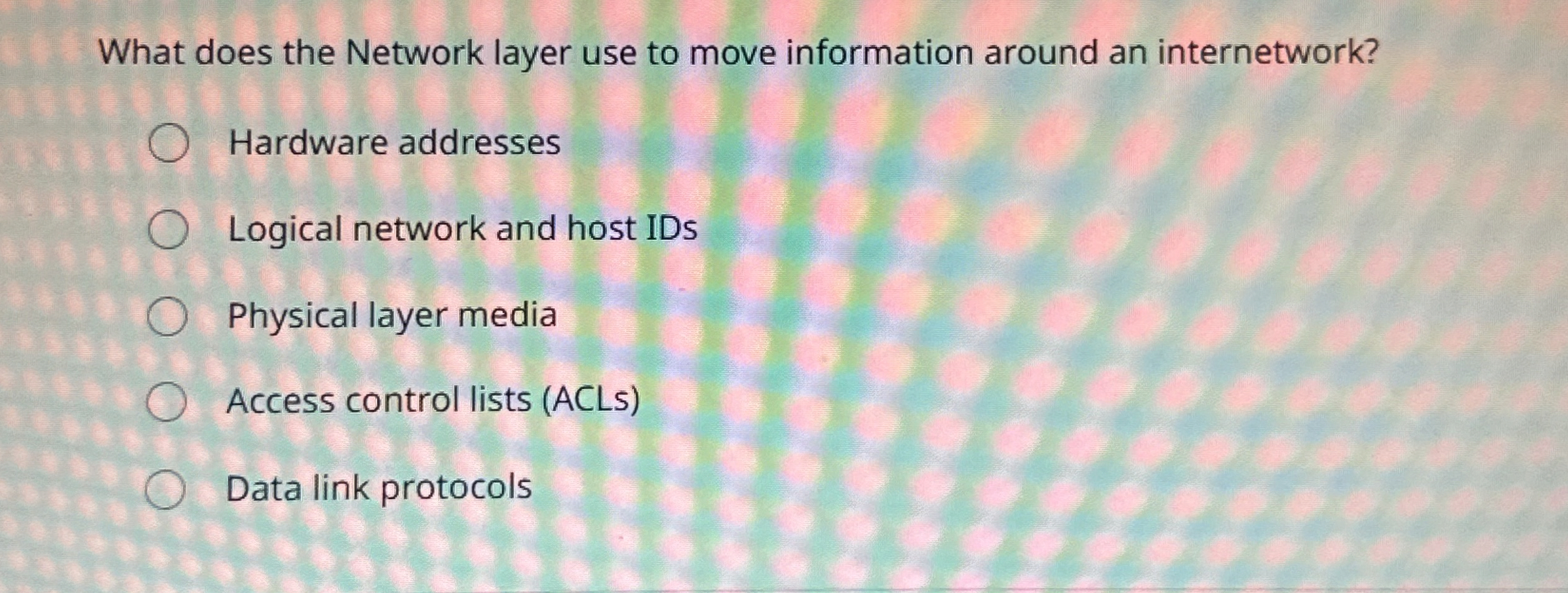 What does the Network layer use to move