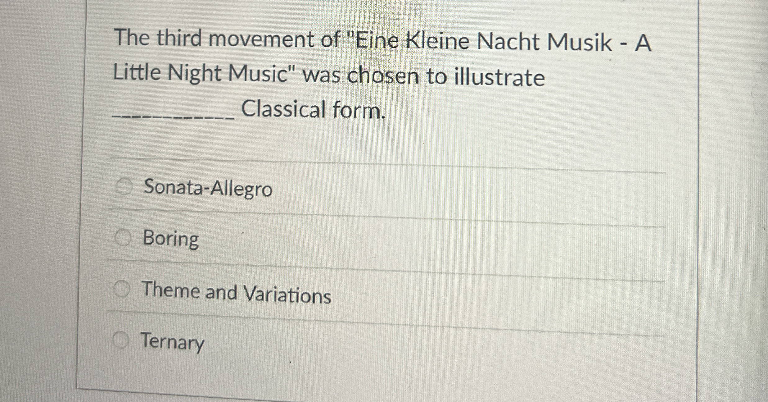 The third movement of "Eine Kleine Nacht Musik -