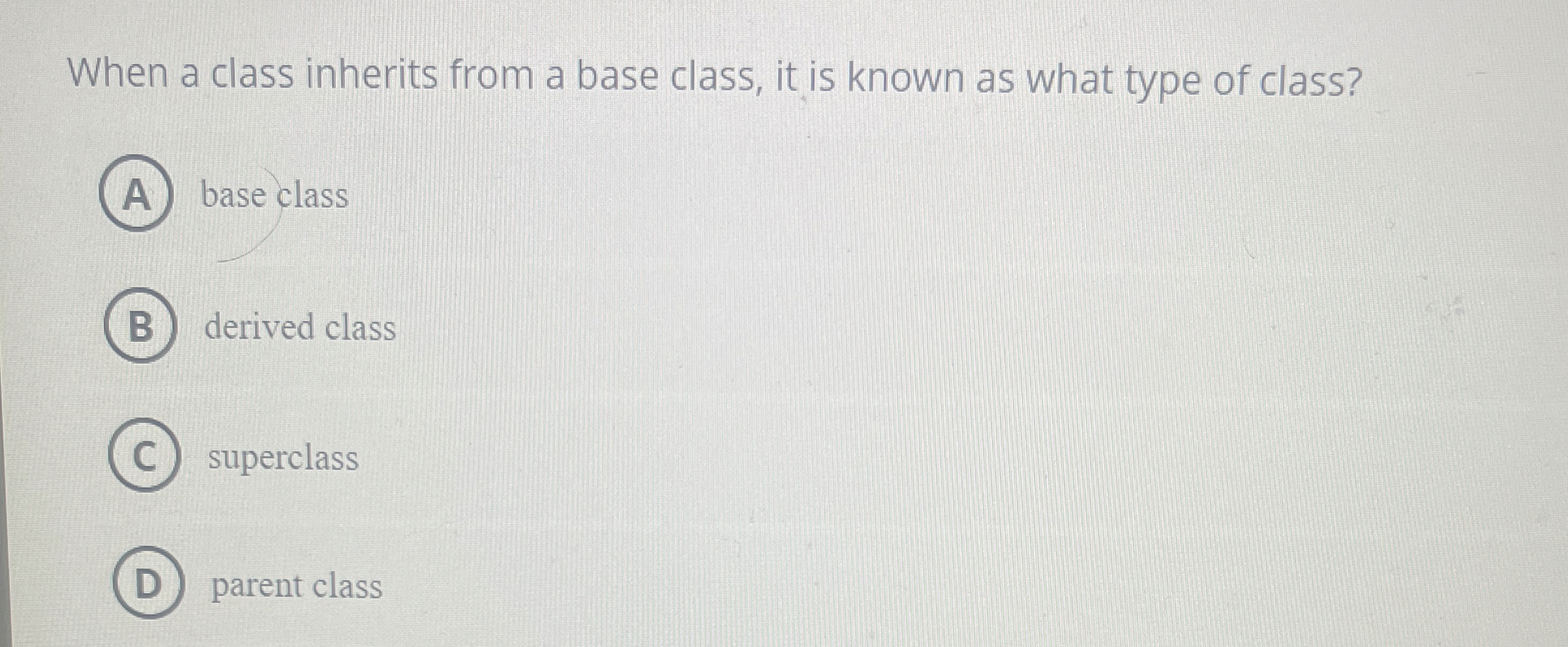 When a class inherits from a base class, it is
