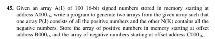 Given an array A ( I ) of 1 0 0 1 6 - bit signed