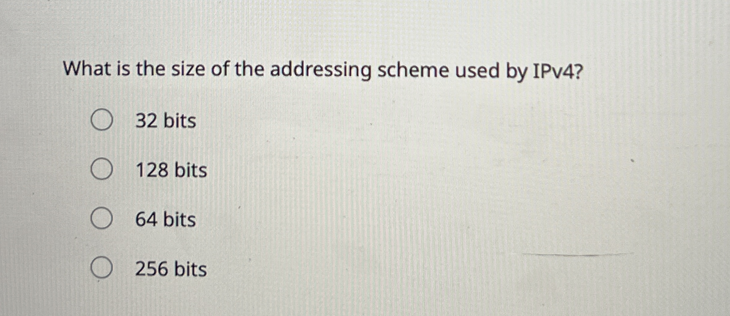 What is the size of the addressing scheme used by