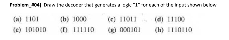 Problem _ # 0 4 ] Draw the decoder that generates